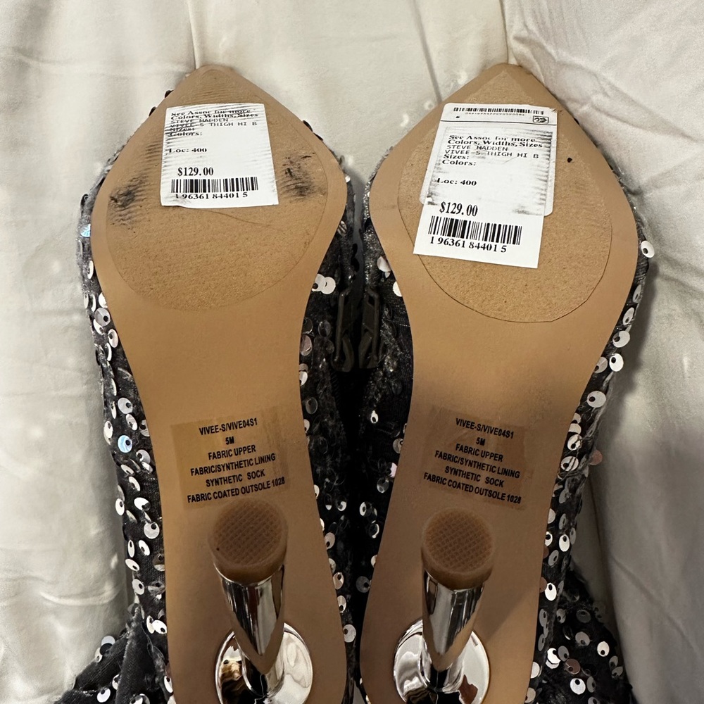 Steve Madden “Vivee” Sequin Thigh High Boots - Picture 4 of 4